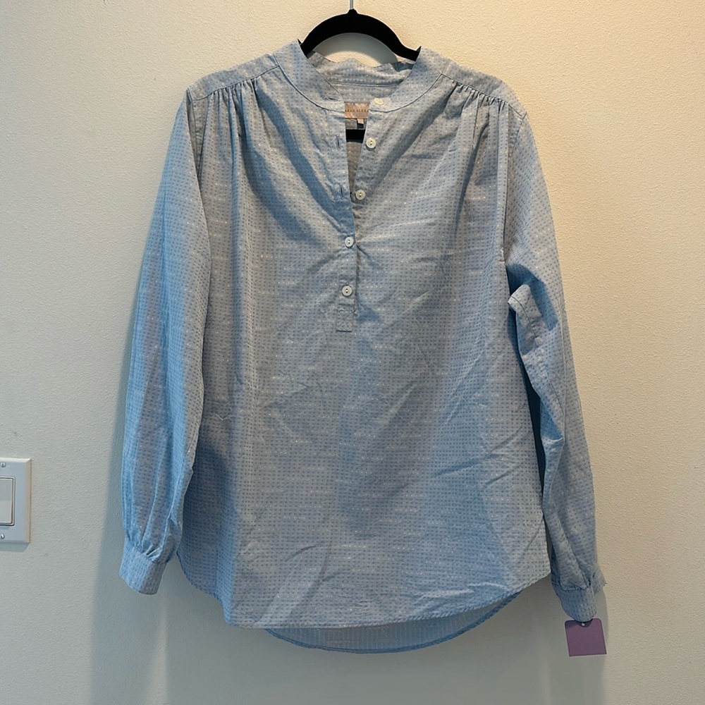 Sarah Alexandra blue button top